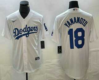 Men%27s Los Angeles Dodgers #18 Yoshinobu Yamamoto White Stitched Cool Base Nike Jersey->texas rangers->MLB Jersey